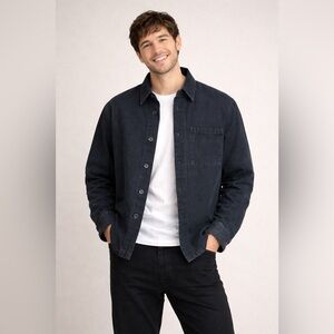 Zara Dark Wash Denim Overshirt Jacket Button Up – Size L